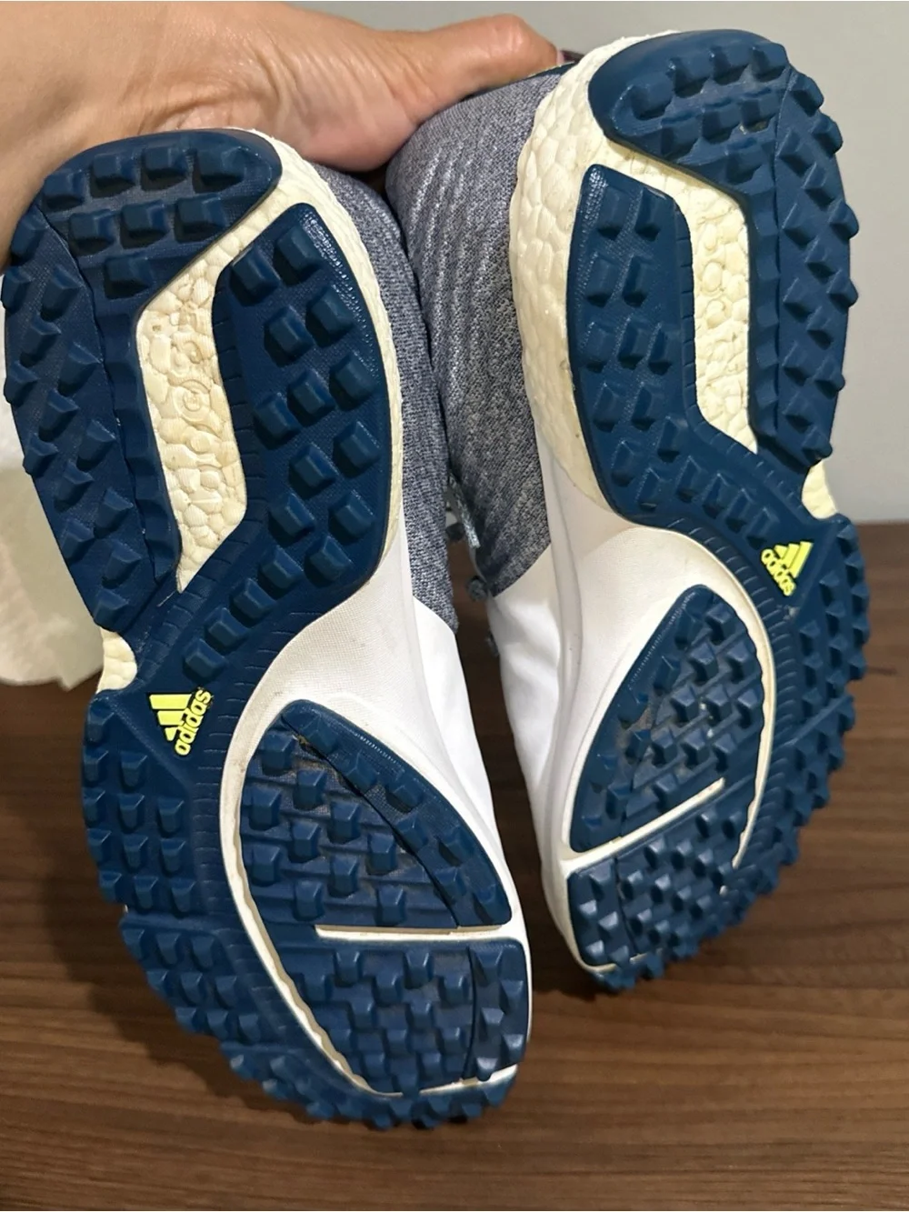 adidas White and Blue Men's Athletic Shoes